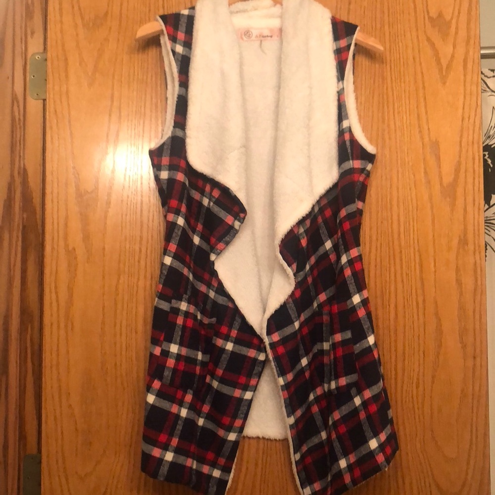 Plaid, fleece-lined vest